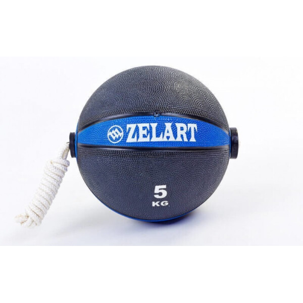 

Мяч медицинский медбол с веревкой Zelart Medicine Ball FI-5709-5 5кг Blue