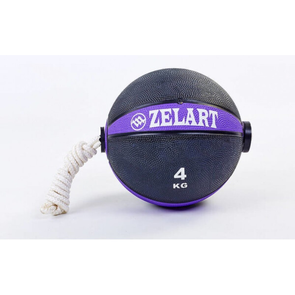 

Мяч медицинский медбол с веревкой Zelart Medicine Ball FI-5709-4 4кг Violet