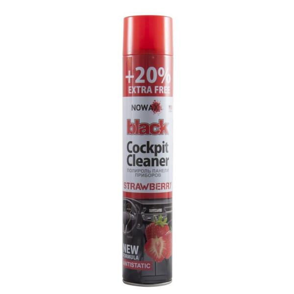 

Полироль панели приборов NOWAX 750 мл Black Cockpit Cleaner Клубника (NX00704)