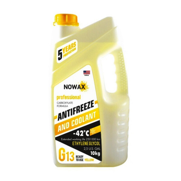 

Антифриз NOWAX G13 -42°C желтый готовая жидкость 10 кг (NX10007)