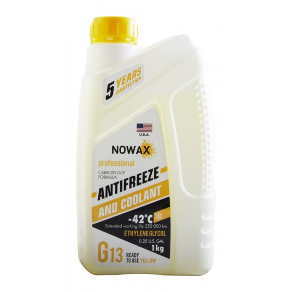

Антифриз NOWAX G13 -42°C желтый готовая жидкость 1 кг (NX01012)