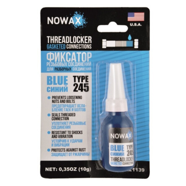 

Синий фиксатор резьбы NOWAX Threadlocker Blue