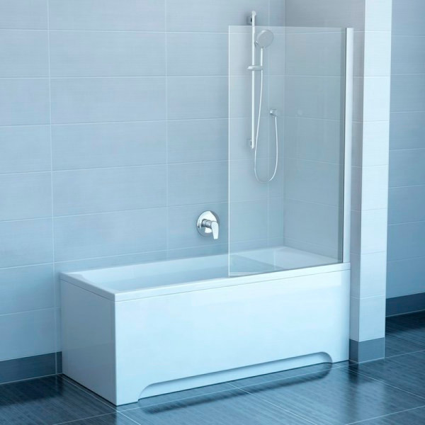 

Шторка для ванны RAVAK PVS1-80 Белый TRANSPARENT неподвижная, 79840100Z1