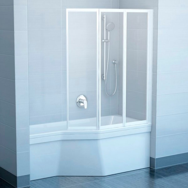 

Шторка для ванны RAVAK VS3-130 Белый GRAPE, 795V0100ZG