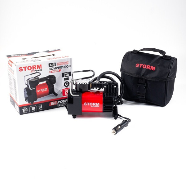 

Автомобильный компрессор STORM Big Power 20320 с автостопом 10 атм, 37 л/мин, 170 Вт (20320)