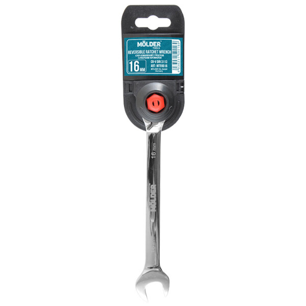 

Ключ комбинированный с трещоткой и реверсом MOLDER CR-V 16 мм (MT59016)
