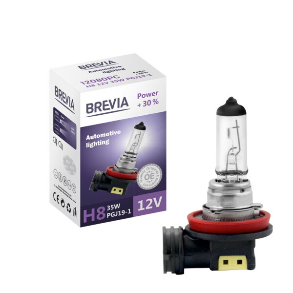 

Галогеновая лампа BREVIA H8 POWER +30% 12080PC