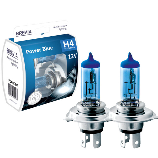 

Галогеновые лампы BREVIA H4 POWER BLUE 12040PBS