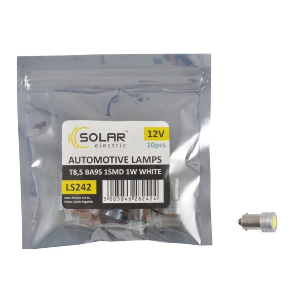 

Автолампы светодиодные Solar 12V T8.5 BA9s 1SMD 1W white