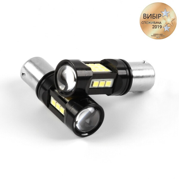

Светодиодные лампочки Carlamp 600Лм 6000К 9-16В P21W (5G27SMD-1156-W -180)