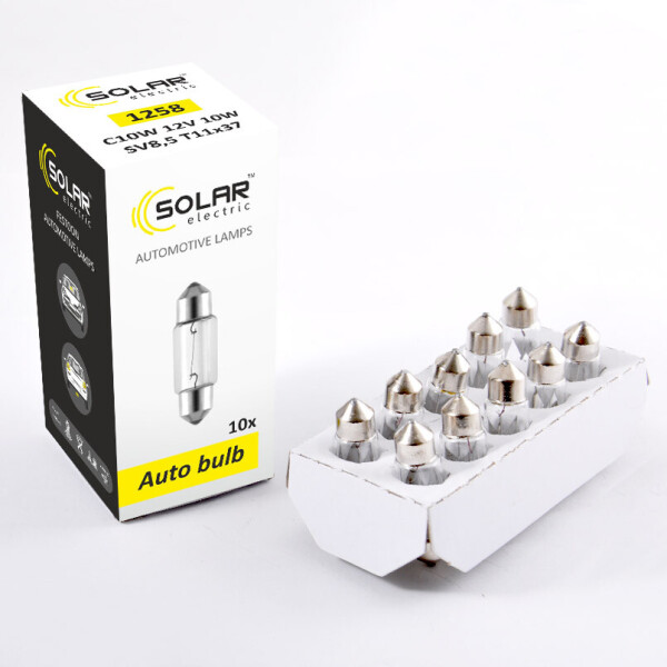 

Галогеновая лампа SOLAR C10W T11x37 12V (1258)