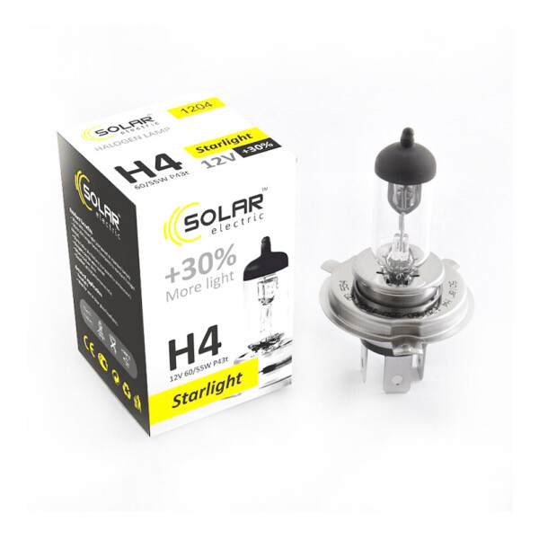 

Галогеновая лампа SOLAR H4 +30% 12V 1204