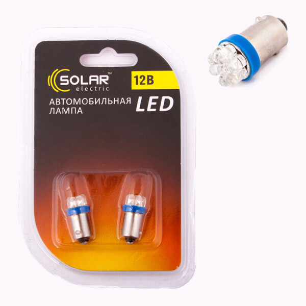 

Светодиодные лампы Solar 12V T8.5 BA9S 7 leds blue 2 шт (LF144)