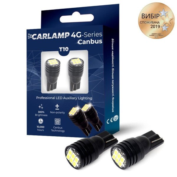 

Светодиодные лампы Carlamp W5W Canbus 6000 K для габаритов с обманкой (T103020)