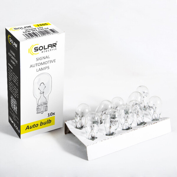 

Галогеновая лампа SOLAR W16W 12V W2,1x9,5d (1265)