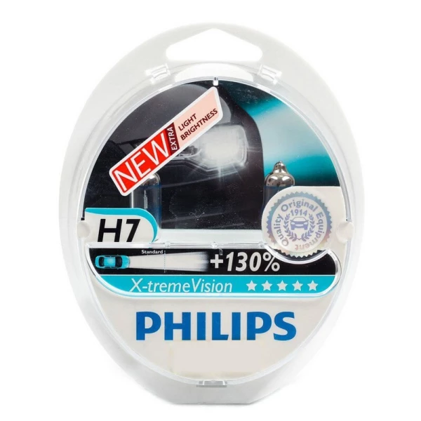 

Галогенные лампы Philips X-tremeVision +130% H7 12V (12972XV+S2)