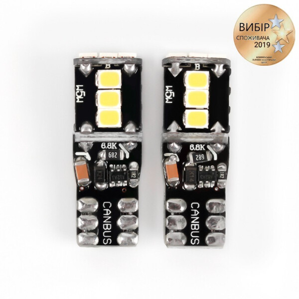 

Светодиодная лампочка Carlamp Canbus с обманкой 9-24В 200Лм 6000К 3G9-T10(W5W)-W