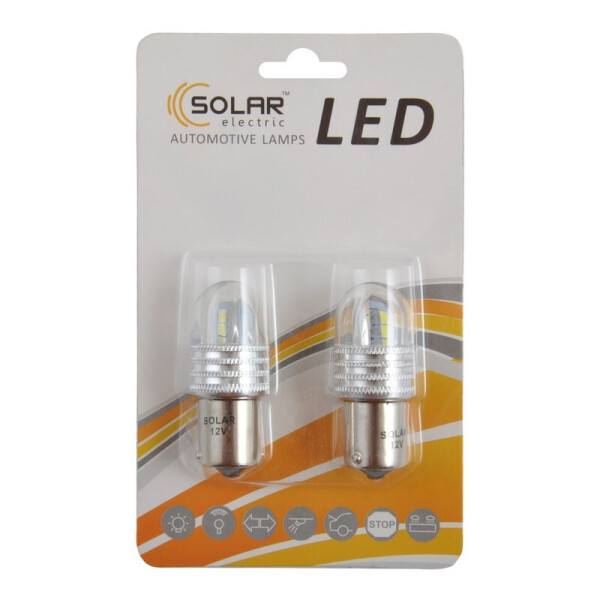 

Автолампы светодиодные Solar LED 12-24V S25 BA15s 8SMD 2835 white 2шт (LS296_b2)