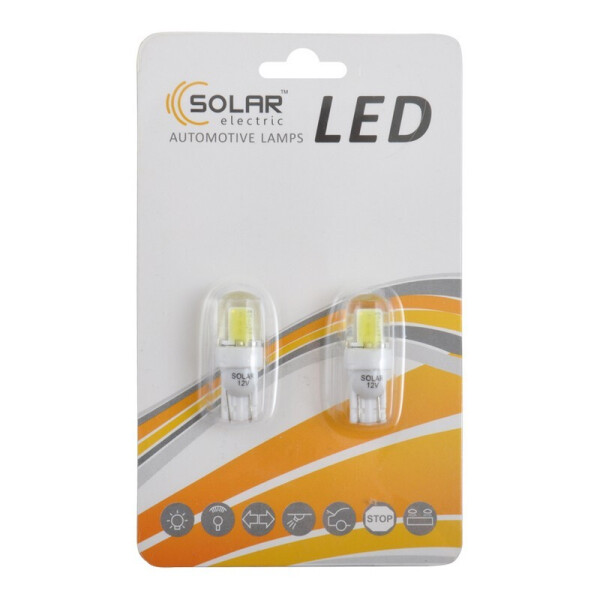 

Автолампы светодиодные Solar LED 12V T10 W2.1x9.5d COB 70lm white 2шт (LC344_b2)