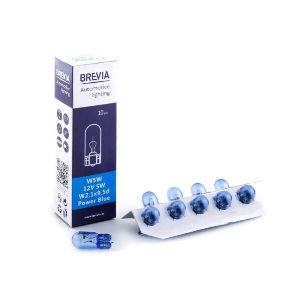 

Лампа накаливания BREVIA W5W 12V 5W W2.1x9.5d Power Blue CP (12328C)