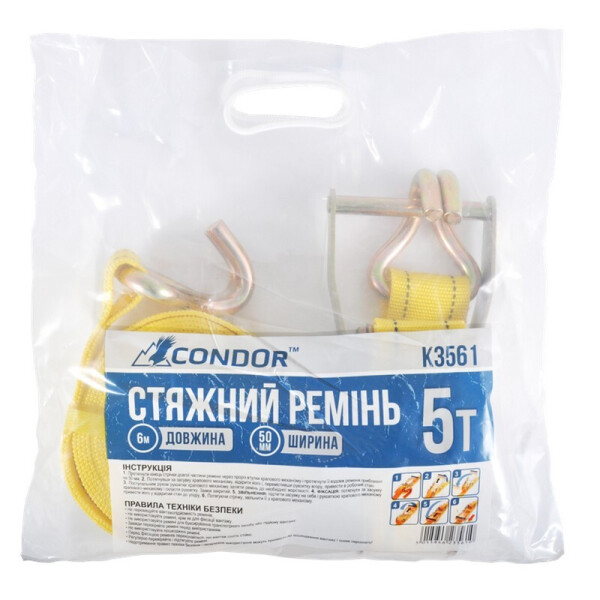 

Стяжной ремень 5 т (6 м) CONDOR в пакете (K3561)