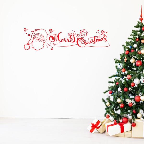 

Новогодняя виниловая наклейка Merry Christmas! (красный) 800х200