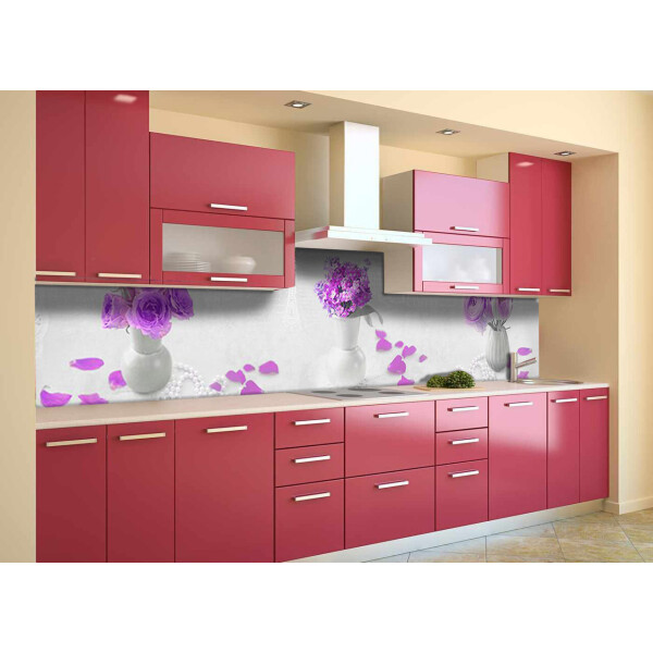 Акція на Наклейки кухонный фартук Zatarga "L'amour " 600х3000 мм фиолетовый від Allo UA