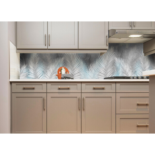 Акція на Наклейки кухонный фартук Zatarga " Пышные перья " 650х2500мм серый від Allo UA