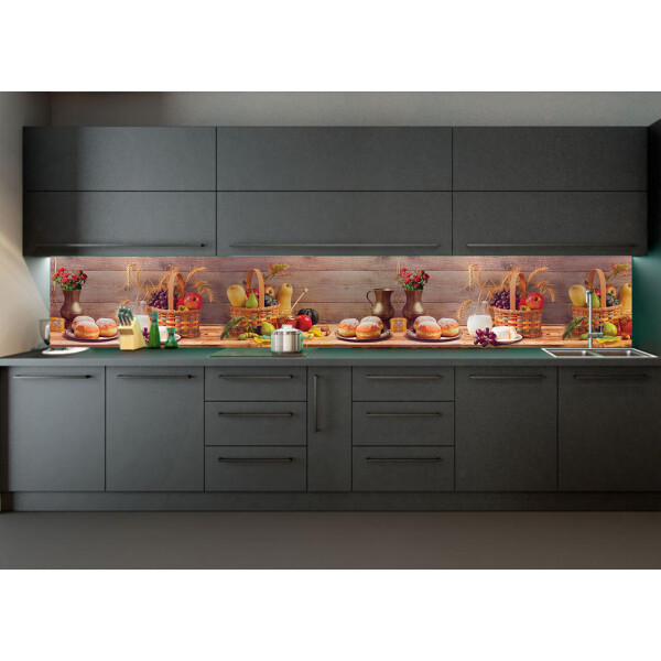 Акція на Наклейки кухонный фартук Zatarga "Осенний урожай " 600х2500 мм разные цвета від Allo UA