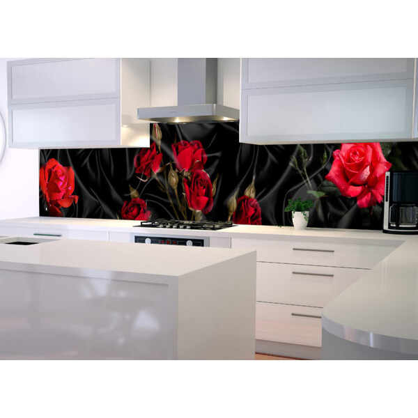 

Наклейки кухонный фартук Zatarga Роза Tassin 650х2500 мм красный