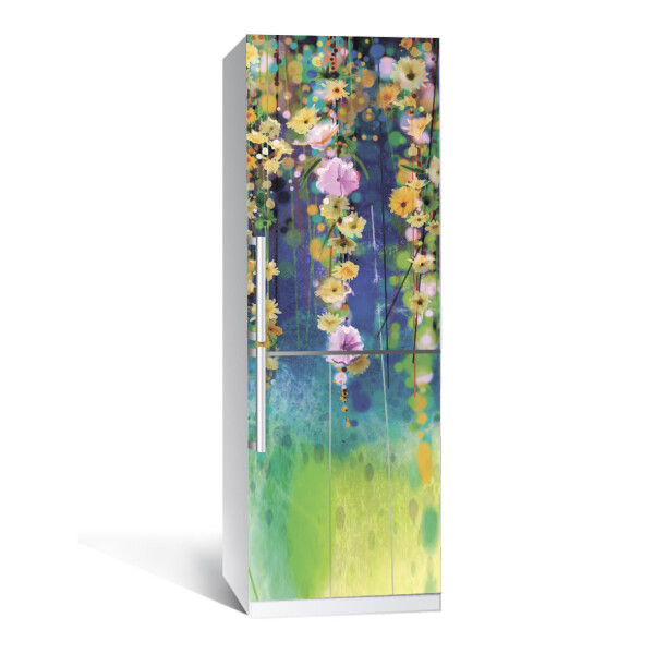 

Наклейка на холодильник Цветение (виниловая наклейка, самоклейка, оклеить холодильник, декор)