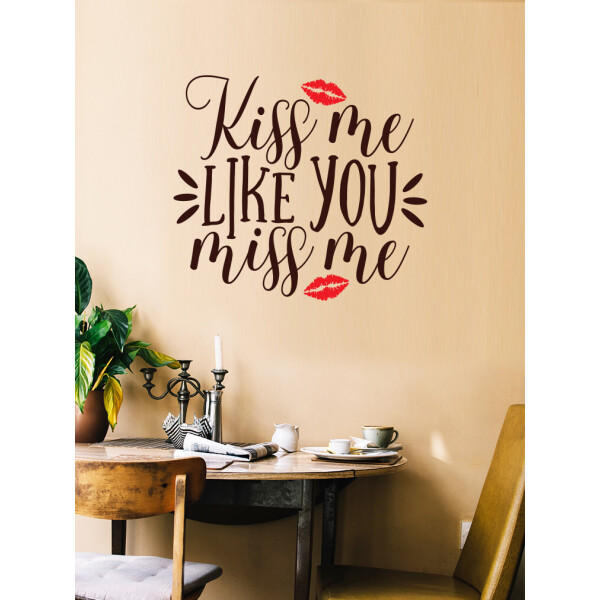 

Наклейка виниловая Zatarga Kiss me ♡ ♥ разные цвета 970х860мм, коричнево-красный