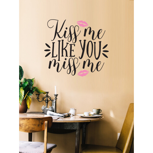 

Наклейка виниловая Zatarga Kiss me ♡ ♥ разные цвета 1200х1065, черно-розовый