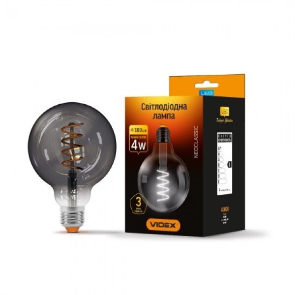 

Лампа филаментная Фабрика Эдисона G95 4W E27 2100K 220V графит (b-g95smoky)