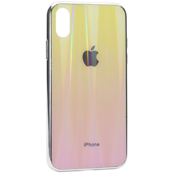 

TPU+Glass чехол Gradient Aurora с лого для Apple iPhone XS (5.8") Золотой / Розовый (119604)