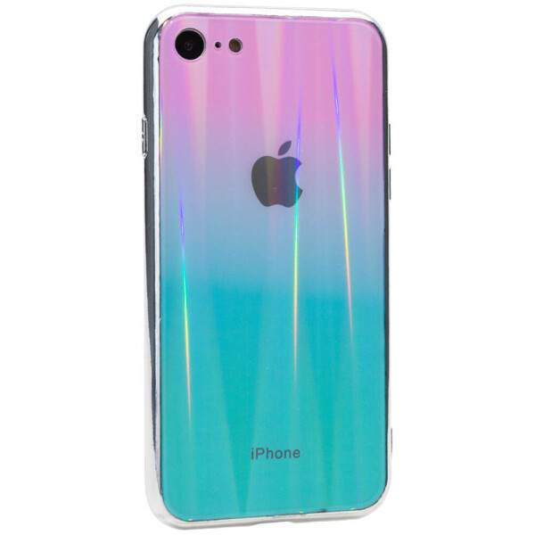 

TPU+Glass чехол Gradient Aurora с лого для Apple iPhone 7 (4.7'') Розовый / Бирюзовый (119596)