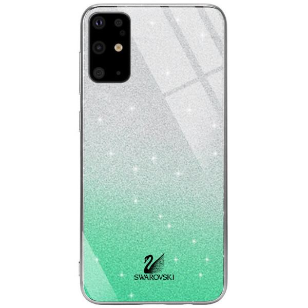 

TPU+Glass чехол Swarovski для Samsung Galaxy S20+ Бирюзовый (123471)
