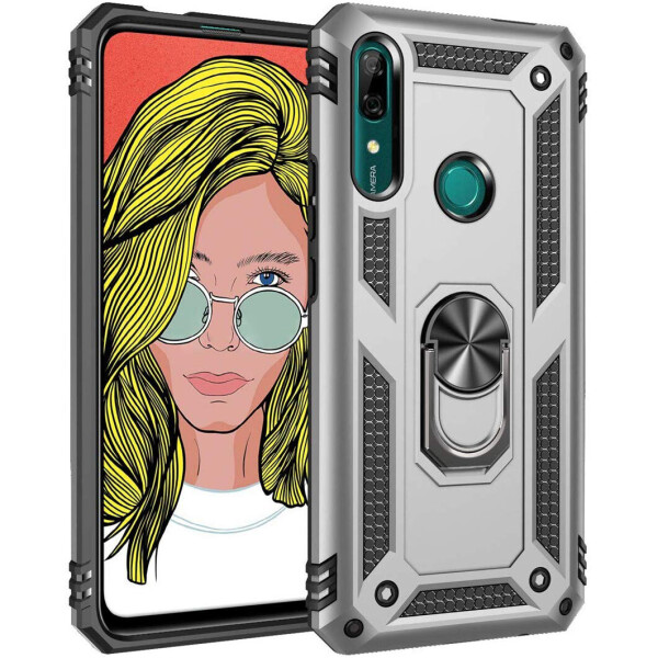 

Ударопрочный чехол Serge Ring магнитный держатель для Huawei Y9 Prime (2019) Серебряный (82106885)
