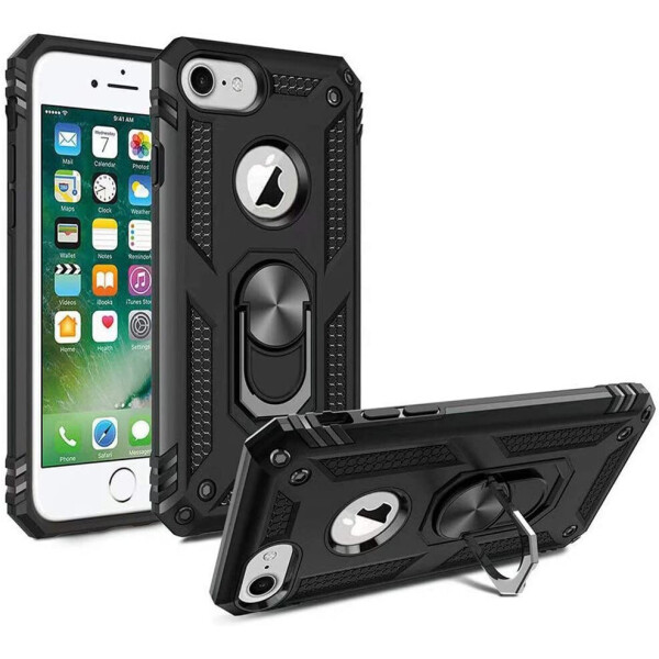 

Ударопрочный чехол Serge Ring магнитный держатель для Apple iPhone 7 / 8 / SE (2020) Черный (130144)