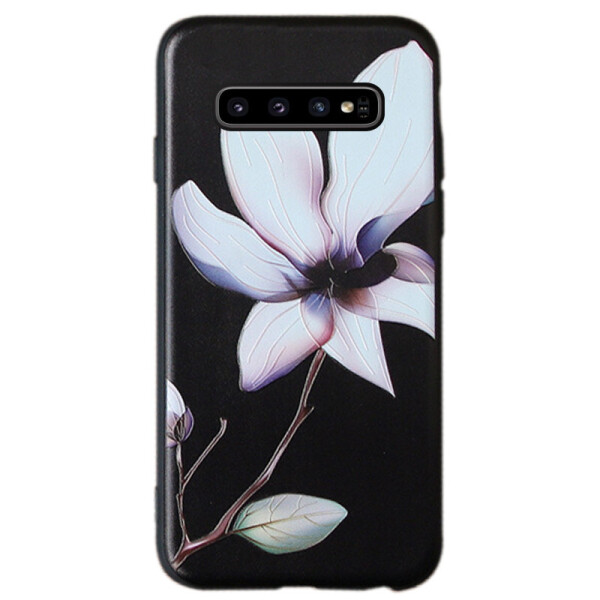 

TPU чехол Магнолия для Samsung Galaxy S10+ Черный (125293)