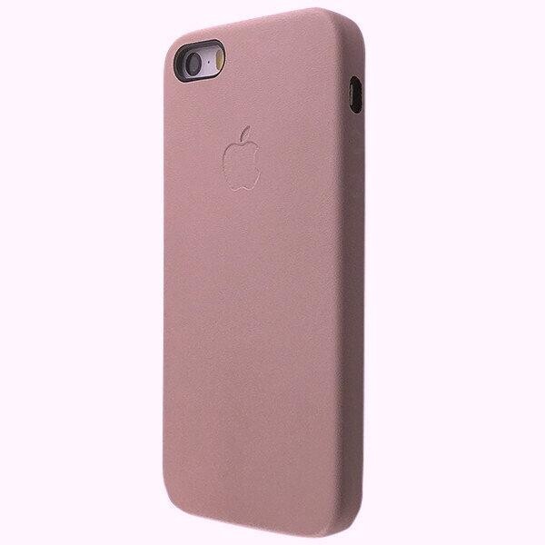

Чехол-накладка DK-Case кожа с лого яблоком для оригинал для Apple iPhone 5/5S (pink)