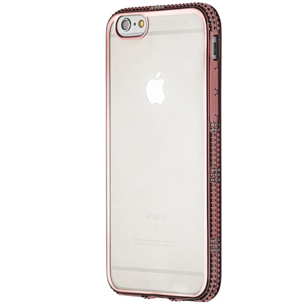 

Накладка силикон с хром бортом шипы любви for Apple iPhone 6 / 6S (rose gold)