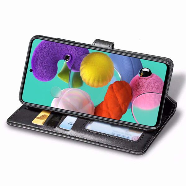 

Кожаный чехол книжка GETMAN Gallant (PU) для Samsung Galaxy A71 Черный