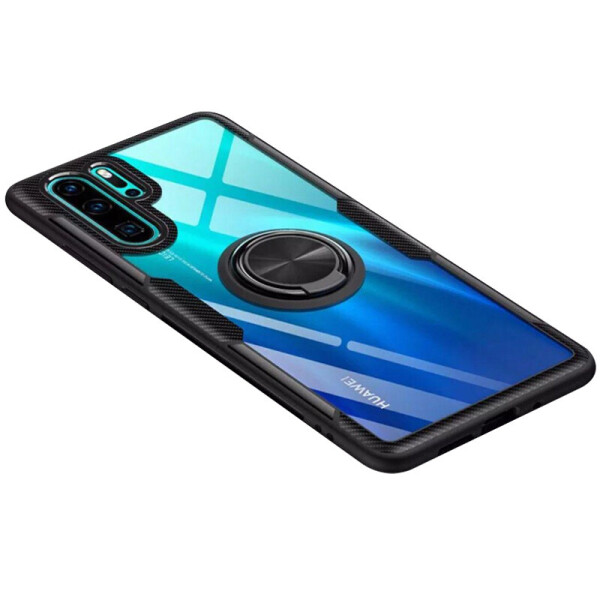 

TPU+PC чехол Deen CrystalRing for Magnet (opp) для Huawei P30 Pro Бесцветный / Черный