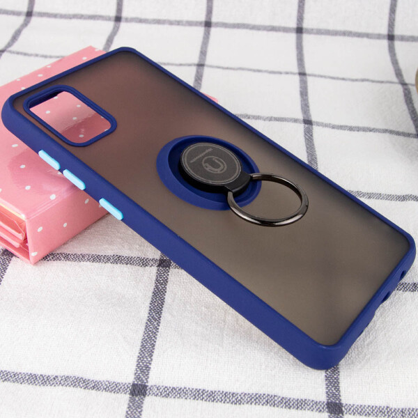 

TPU+PC чехол Deen ColorEdgingRing под магнитный держатель для Samsung Galaxy A31 Синий