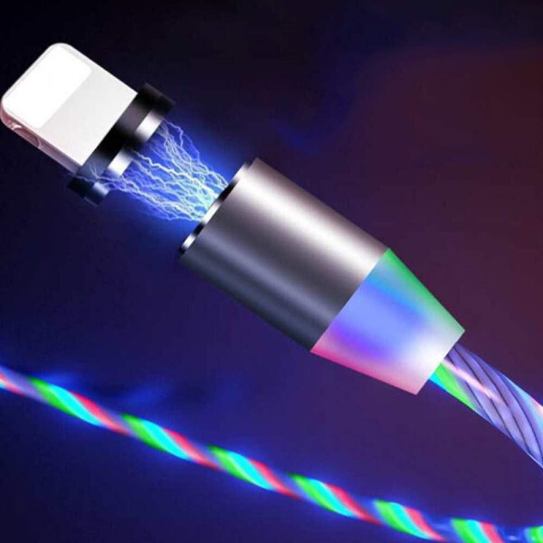 

Магнитный кабель X-CABLE с LED подсветкой Magnetic Cable 3в1 IOS/ Android/Type-c магнитная зарядка Мультиколор