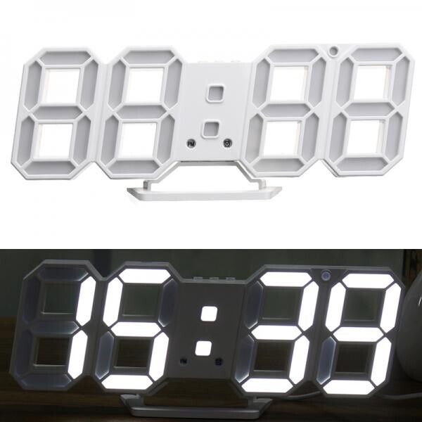 

Часы электронные настольные настенные LED с белой подсветка будильником и термометром Caixing CX-2218 White (W1981)