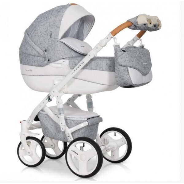 

Детская коляска 2в1 RIKO Brano Luxe 05 Grey Fox универсальная для новорожденных и до 3 х лет сарая с белым