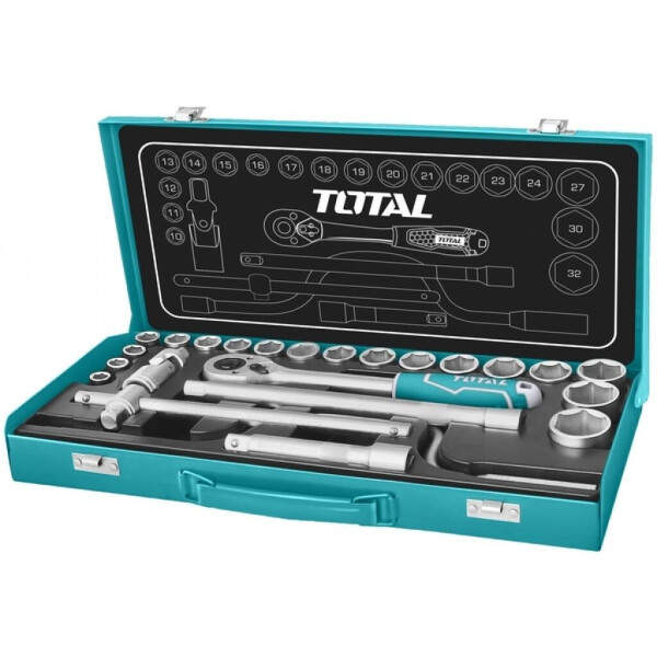 

Набор инструментов TOTAL ключей, головок торцевых 1/2", 25 пр. (THT141253)