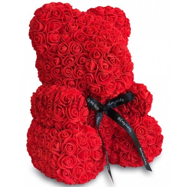 

Мишка WOW Teddy Bear из 3D роз в подарочной упаковке медведь Тедди 40 см Красный